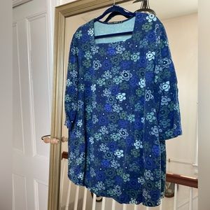Tunic length top, very cozy, Gudrun Sjoden, with pockets!